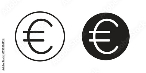 Euro icon. flat and stroke style Collection. simple symbol