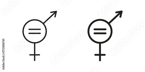 Equality icon. flat and stroke style Collection. simple symbol