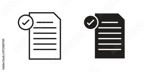 Document accept icon. flat and stroke style Collection. simple symbol