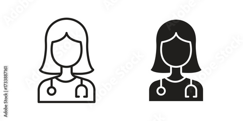 Doctor icon. flat and stroke style Collection. simple symbol