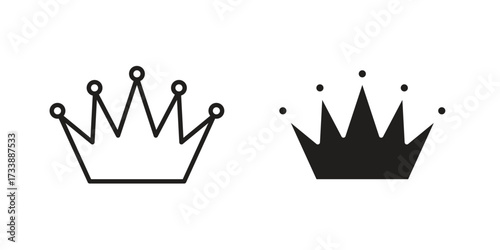 Crown icon. flat and stroke style Collection. simple symbol