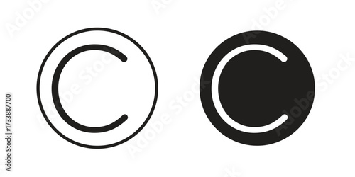 Copyright icon. flat and stroke style Collection. simple symbol
