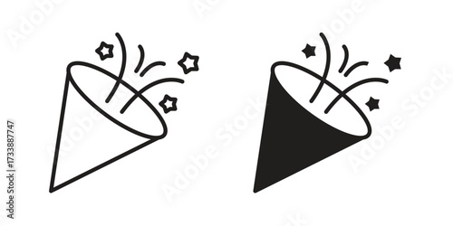 Confetti icon. flat and stroke style Collection. simple symbol