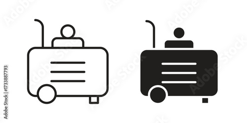 Compressor icon. flat and stroke style Collection. simple symbol