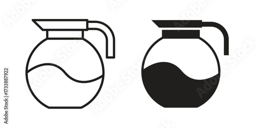 Coffee pot icon. flat and stroke style Collection. simple symbol