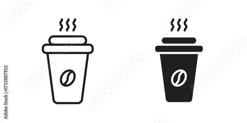 Coffee icon. flat and stroke style Collection. simple symbol