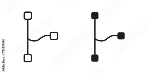Code branch icon. flat and stroke style Collection. simple symbol