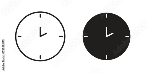 Clock icon. flat and stroke style Collection. simple symbol