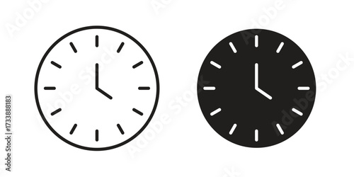 Clock icon. flat and stroke style Collection. simple symbol