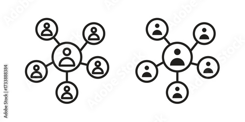 Chart network icon. flat and stroke style Collection. simple symbol