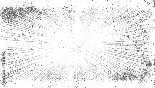 Grunge Sunburst Texture Background. Distressed Retro Radial Rays Explosion Overlay for vector Design, Old damage Dirty grainy and scratches. on transparent background.