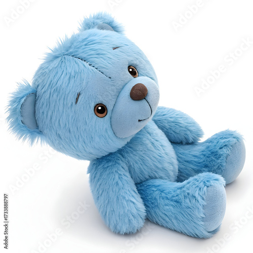 Adorable blue teddy bear plush toy