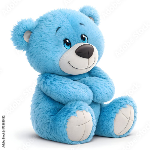 Adorable blue teddy bear plush toy