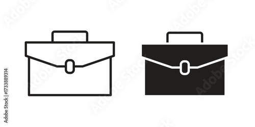 Briefcase icon. flat and stroke style Collection. simple symbol