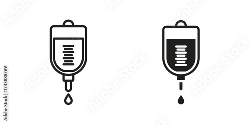 Blood transfusion icon. flat and stroke style Collection. simple symbol