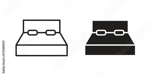 Bed icon. flat and stroke style Collection. simple symbol