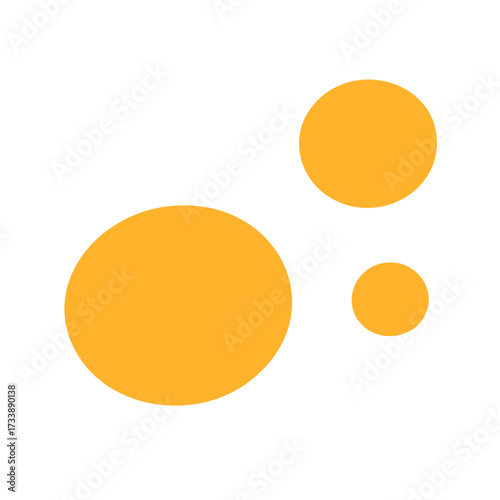 Set of three rounded yellow organic watercolor pebbles