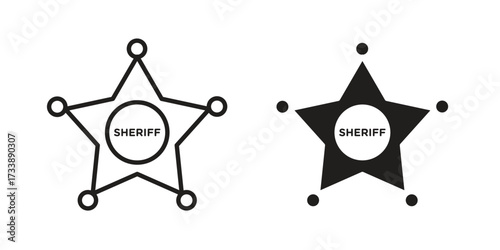 Badge Sheriff icon. flat and stroke style Collection. simple symbol