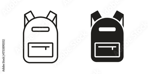 Backpack icon. flat and stroke style Collection. simple symbol