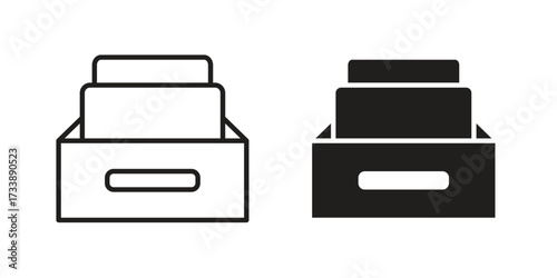 Archive icon. flat and stroke style Collection. simple symbol