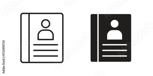 Address book icon. flat and stroke style Collection. simple symbol