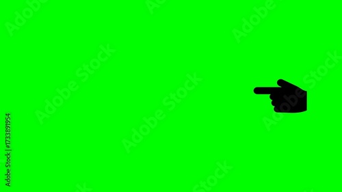 animated video of a hand pointing to the right icon on a green background	