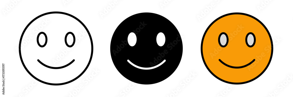 Fototapeta premium Improves mood and focus icon Happy and Good emotions vector symbol with stroke, filled and colored concept for web design.