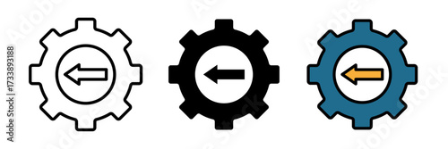 Integration icon innovation concept, system integration, software business, stroke, filled and colored concept for web design.
