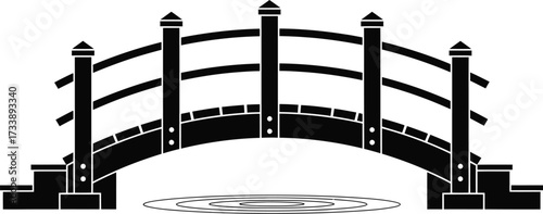 Bridge vector silhouette illustration icon set