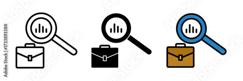Job analysis icon customizable illustration. Business analytics contour symbol. Professional evaluation, stroke, filled and colored concept for web design.