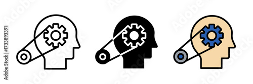 Interpretation icon Vector Line Icon Set stroke, filled and colored concept for web design on white background.