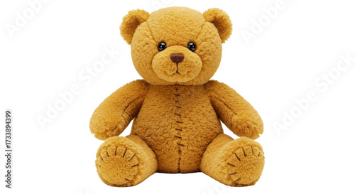 Bild auf Leinwand Brown teddy bear isolated on transparent background, cute stuffed animal toy for
