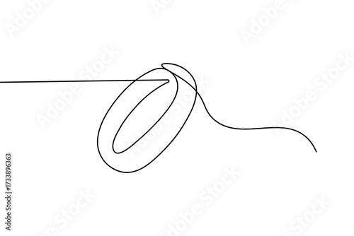 Continuous  one line art wedding ring modern minimalist outline vector illustration isolated background
