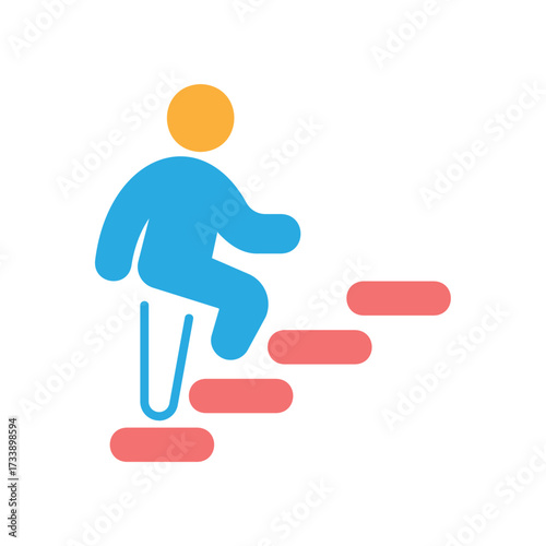 Person Climbing a Staircase