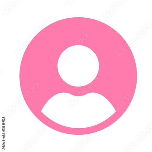 A simple, pink-colored circular icon representing a generic user profile.