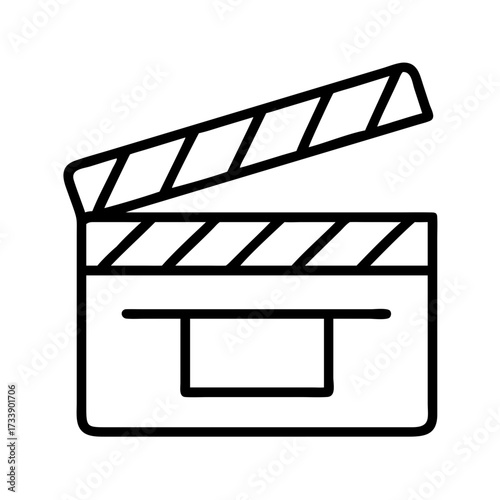 Vector art of clapperboard icon, a symbol of filmmaking, representing the start of a new film project