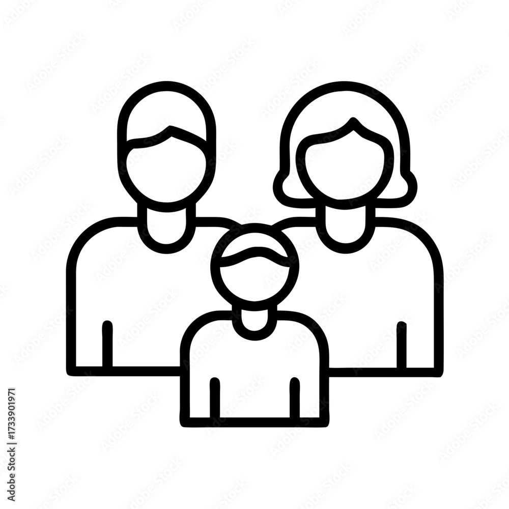 Fototapeta premium Illustration of a family with a child