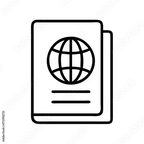 Vector art of passport icon, a symbol of international travel and personal identification