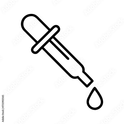 Vector art of dropper icon simple outline laboratory tool for liquid dispensing