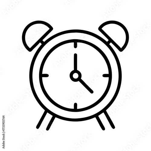Vector art of alarm clock icon a simple outline of a classic alarm clock with bells on top
