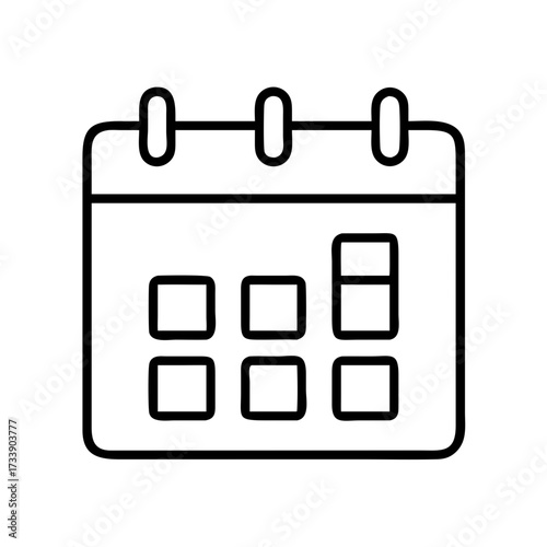 Vector art of calendar icon with marked dates ideal for planning and scheduling purposes