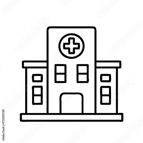 Vector art of hospital building, a place where people go to get medical treatment and care