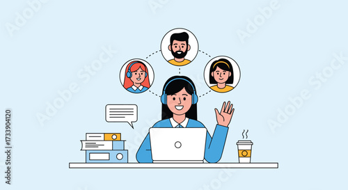 A team of customer support agents working together to help clients.