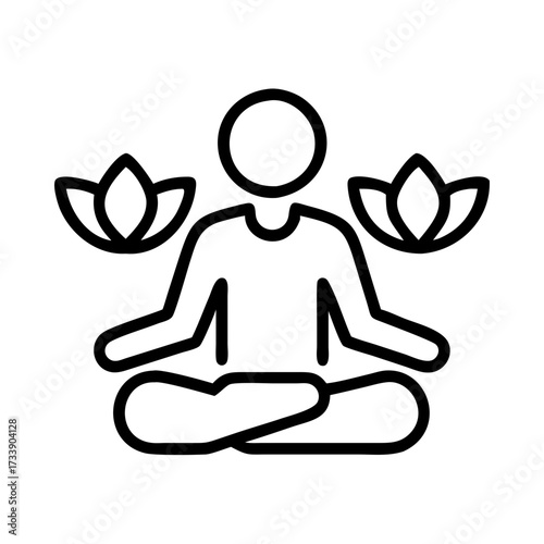 Vector art of meditation pose lotus position with flower for relaxation and mindfulness