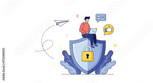 Illustrating digital security and online privacy protection in the modern world.