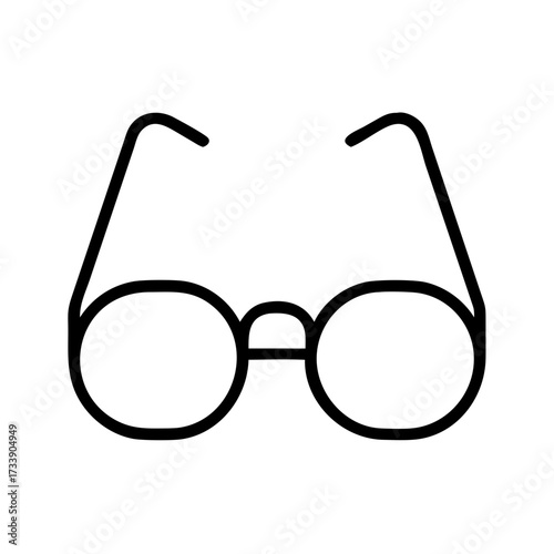 Vector art of rectangle glasses icon spectacles with rectangle lenses for vision correction