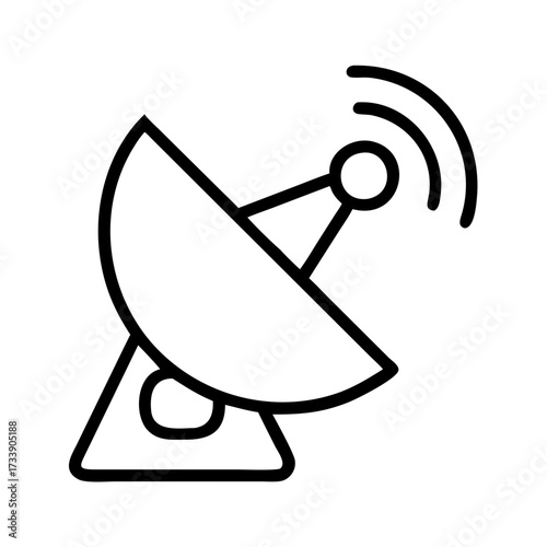 Illustration of a satellite dish with signal waves for communication purposes