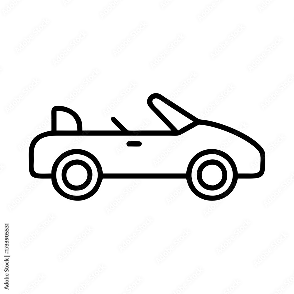 Fototapeta premium Vector art of simple line art illustration of a convertible car for design element use