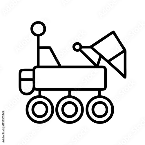 Illustration of a rover exploring a planet, perfect for space exploration themes