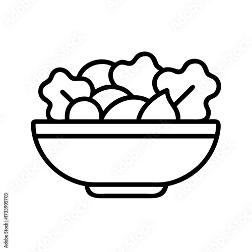 Vector art of bowl of mixed salad, a healthy and nutritious meal with fresh vegetables